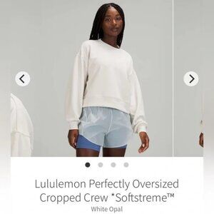 Lululemon Perfectly Oversized Cropped Crew *White Opal SIZE 16